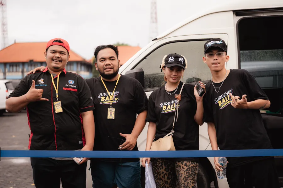 Our drivers and guides next to the van